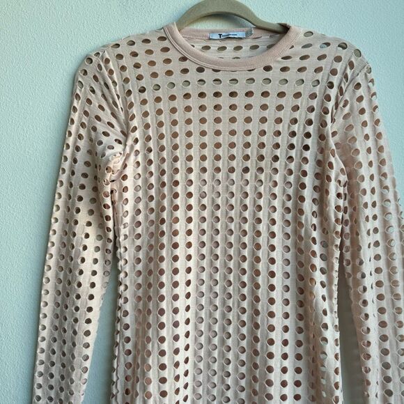 Alexander Wang Long Sleeve Street Style Pink Perforated Mini Dress Size XS - Picture 3 of 6